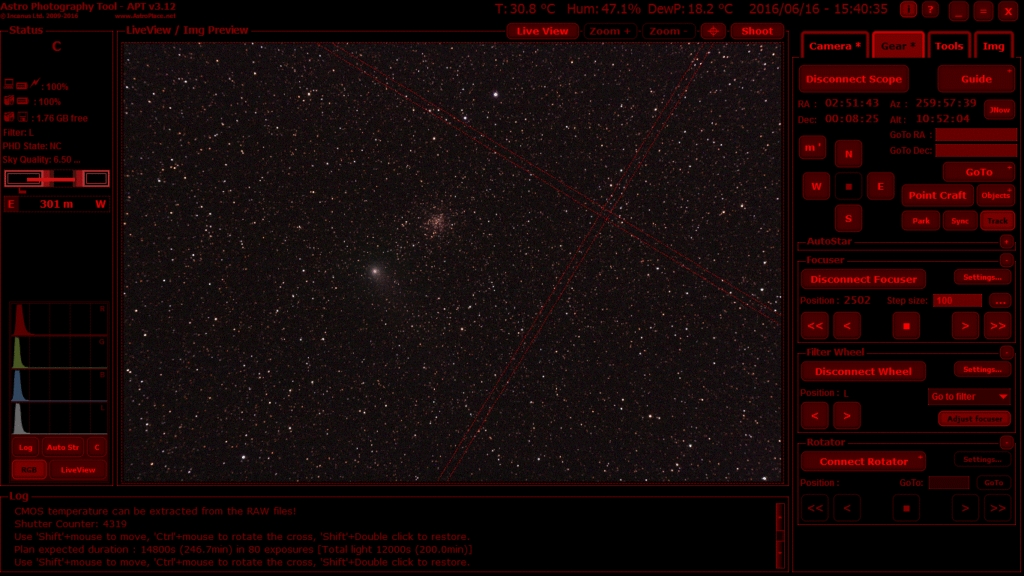 rebel xsi canon astrophotography software